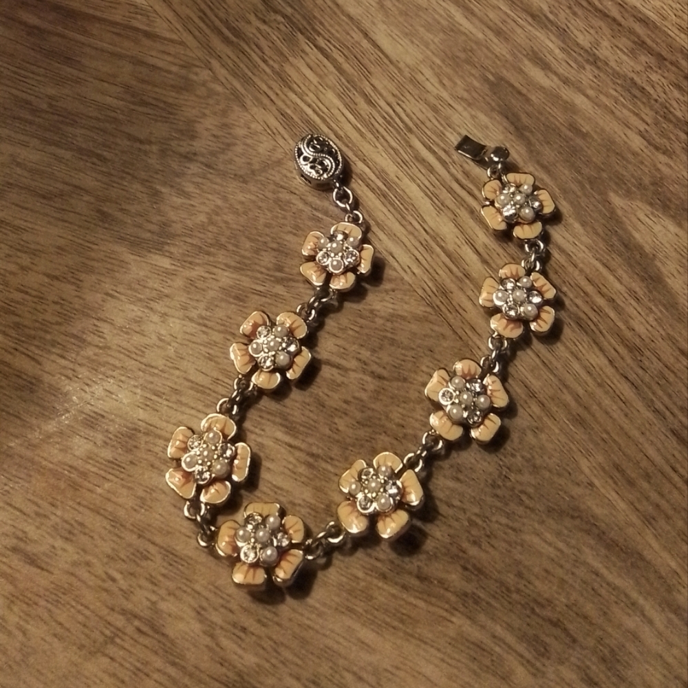 Orange floral bracelet